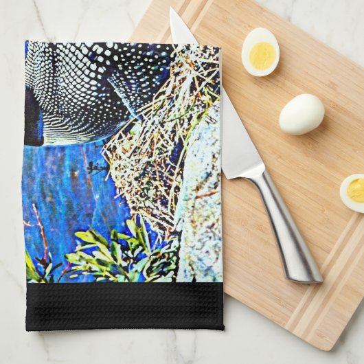 Minnesota Common Loon Theedoek (Quarter Fold)