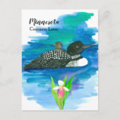 Minnesota Common Loon Waterverf Lake Briefkaart (Voorkant)
