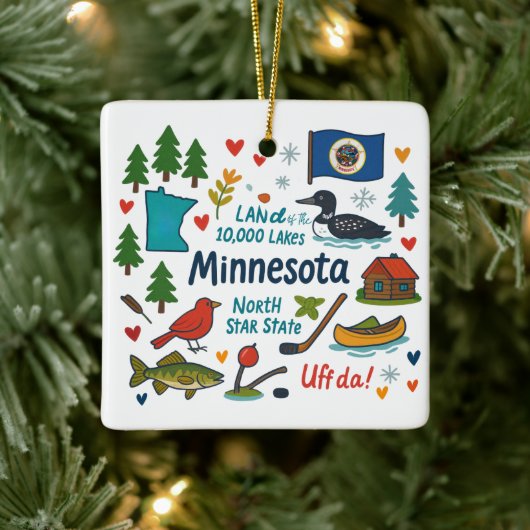 Minnesota Custom Family Trip Christmas Keramisch Ornament (Boom)