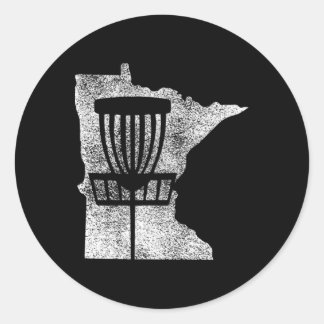 Minnesota Disc Golf State With Basket Distressed G Ronde Sticker