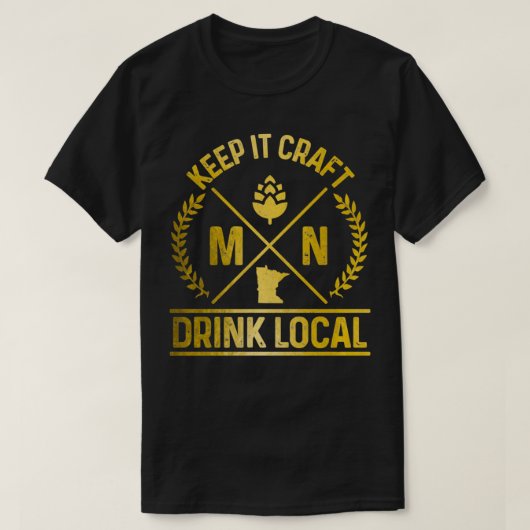 Minnesota Drink Local Brewery Brewmaster Craft Bee T-shirt (Design voorkant)