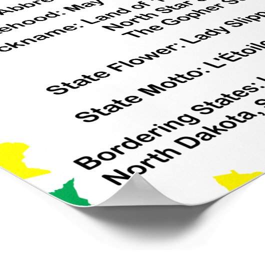 Minnesota Educational State Poster Kleurrijk (Hoek)