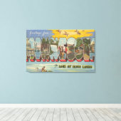 Minnesota (eenden) - Grote letterscènes Canvas Afdruk (Insitu (Houten vloer))