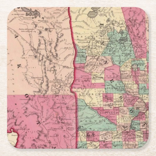 Minnesota en Dakota Kartonnen Onderzetters (Voorkant)