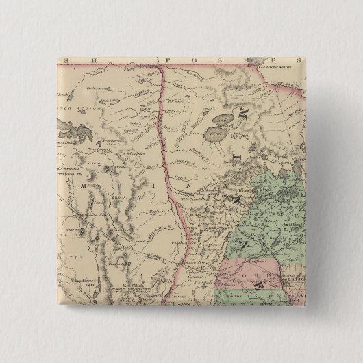 Minnesota en Dakotah Vierkante Button 5,1 Cm (Voorkant)