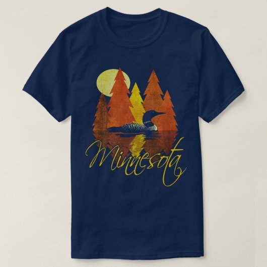 Minnesota FallAutumnSunset met leoon en bomen T-shirt (Design voorkant)