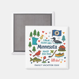 Minnesota Family Trip Keepsake Personalized Magneet