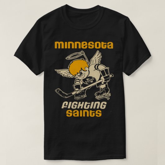 Minnesota Fighting Saints Retro Defunct Hockey T-shirt (Design voorkant)