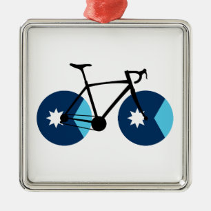 Minnesota Flag Cycling Metalen Ornament