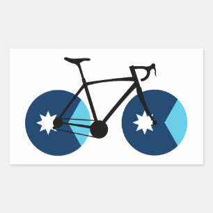 Minnesota Flag Cycling Rechthoekige Sticker