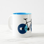 Minnesota Flag Cycling Tweekleurige Koffiemok (Voorkant links)