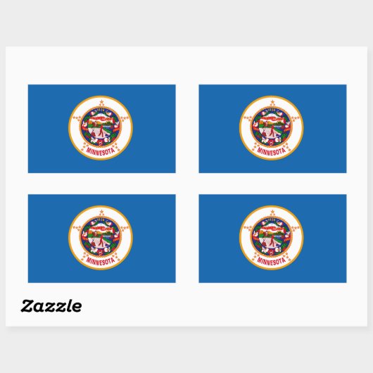 Minnesota Flag Rechthoekige Sticker (Vel)
