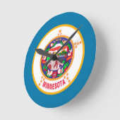 Minnesota Flag Ronde Klok (Hoek)