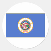 Minnesota Flag Ronde Sticker (Voorkant)