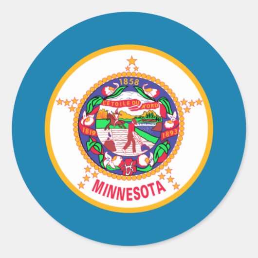 Minnesota Flag Ronde Sticker (Voorkant)