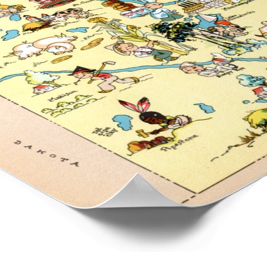 Minnesota Funny  Map Poster (Hoek)