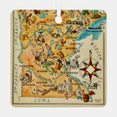 Minnesota geïllustreerde kaart metalen ornament (Achterkant)