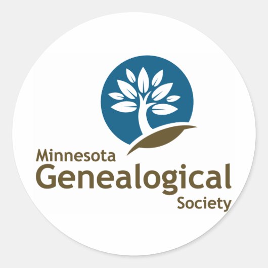 Minnesota Genealogical Society Ronde Sticker (Voorkant)
