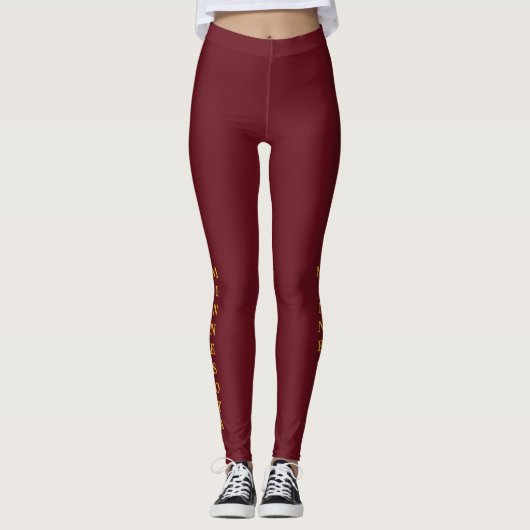 Minnesota Gold Lettering Maroon Leggings (Voorkant)