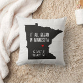 Minnesota GPS-coördinaten met hart Kussen (Deken)