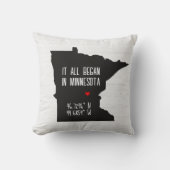 Minnesota GPS-coördinaten met hart Kussen (Voorkant)