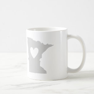 Minnesota Gray State Map Vorm met hart Koffiemok