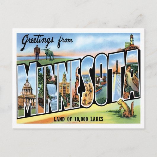 Minnesota Greetings From US States Briefkaart (Voorkant)