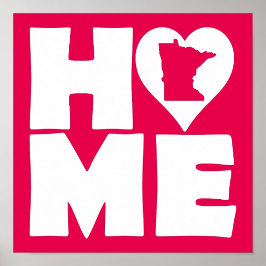 Minnesota Home Heart State Poster Sign (Voorkant)