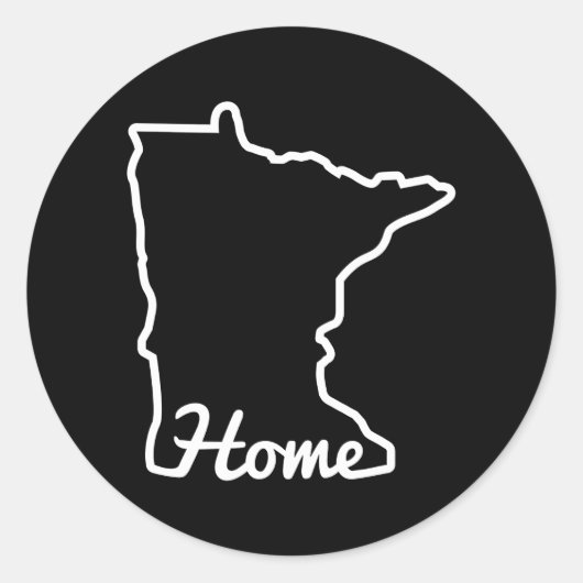 Minnesota Home Mn State Map Minnesotan Ronde Sticker (Voorkant)