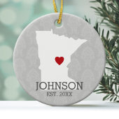 Minnesota Home State City Map - aangepaste bruilof Keramisch Ornament