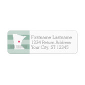Minnesota Home State Love met Custom Heart Etiket (Voorkant)