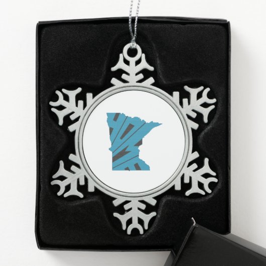Minnesota Home Tin Sneeuwvlok Ornament (Kistje)