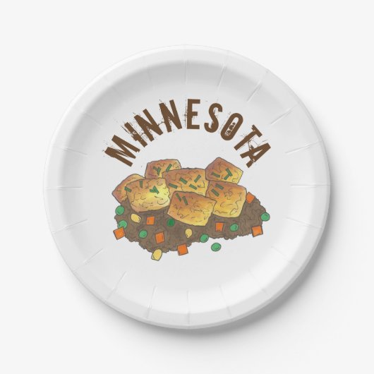 Minnesota Hot Dish Tater Tot Casserole Papieren Bordje (Voorkant)