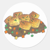 Minnesota Hot Dish Tater Tot Casserole Ronde Sticker (Voorkant)