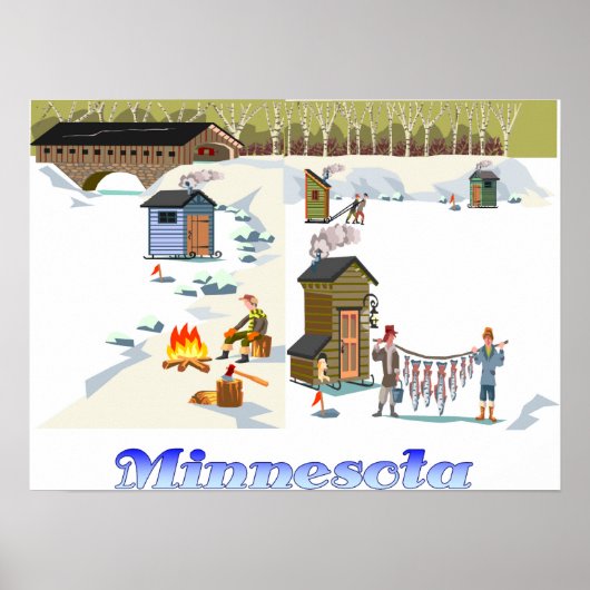 Minnesota Ice Vist afdrukken Poster (Voorkant)