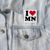 MINNESOTA - "IK HOOP VAN MN" "IK HOOP VAN MINNESOT VIERKANTE BUTTON 5,1 CM (In situ)