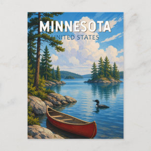 Minnesota Illustratie Reis Kunst Vintage Briefkaart