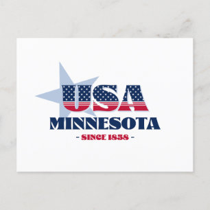 Minnesota in rood, wit en blauw Briefkaart