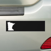 Minnesota in wit en zwart bumpersticker (Op auto)