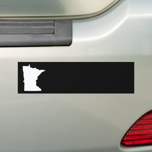 Minnesota in wit en zwart bumpersticker (Op auto)