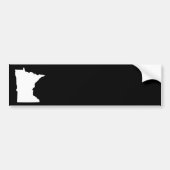 Minnesota in wit en zwart bumpersticker (Voorkant)
