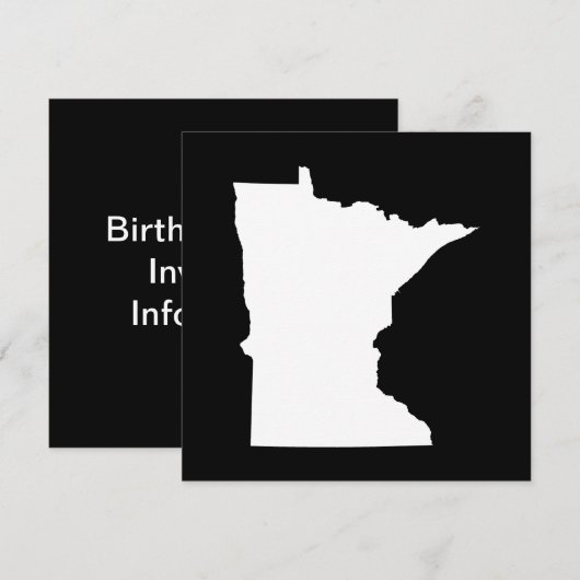 Minnesota in wit en zwart kaart (Voorkant / Achterkant)