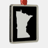 Minnesota in wit en zwart metalen ornament (Rechts)