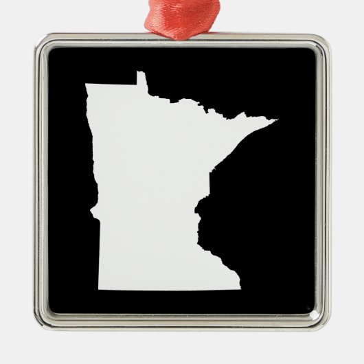 Minnesota in wit en zwart metalen ornament (Voorkant)