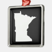 Minnesota in wit en zwart metalen ornament (Links)
