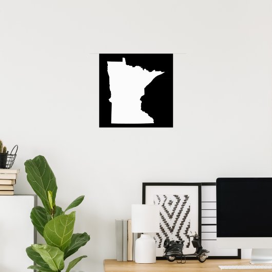 Minnesota in wit en zwart poster (Thuiskantoor)