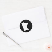 Minnesota in wit en zwart ronde sticker (Envelop)