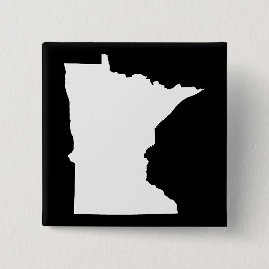 Minnesota in wit en zwart vierkante button 5,1 cm (Voorkant)
