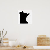 Minnesota in zwart en wit poster (Keuken)