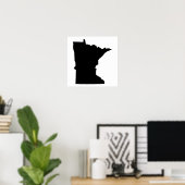 Minnesota in zwart en wit poster (Thuiskantoor)